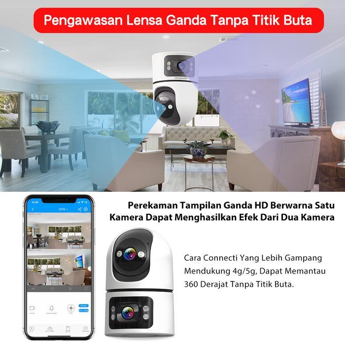 XIHANCAM 5MP Dual Lens CCTV Indoor Wifi Camera 360 CCTV Rumah Kamera CCTV Wifi Jarak Jauh Lewat HP