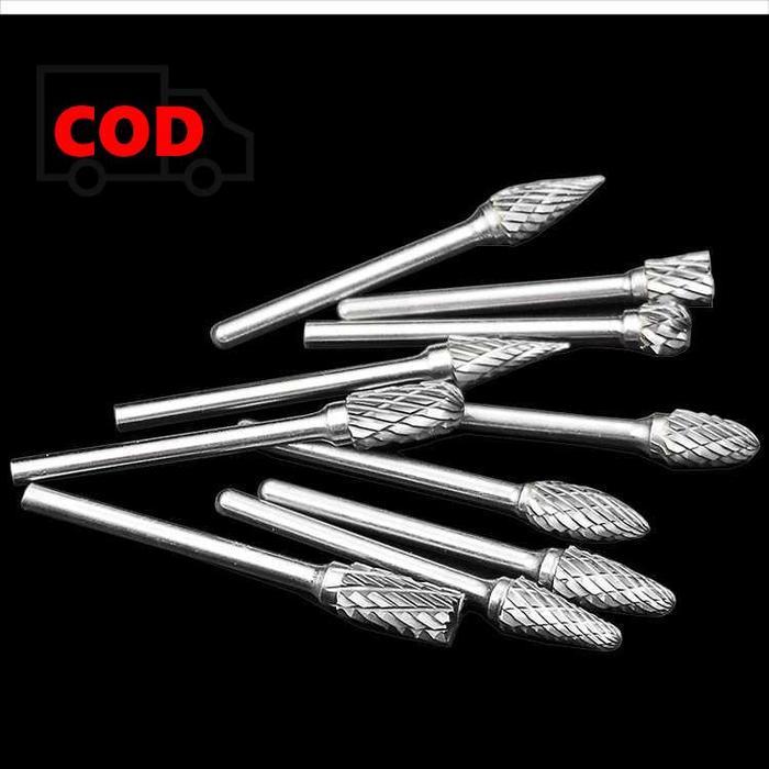 Mata Bor Tuner Porting 1 Set Lengkap Isi 10 PCS Cuner Porter Tungsten Carbide Untuk Melubangi Bubut