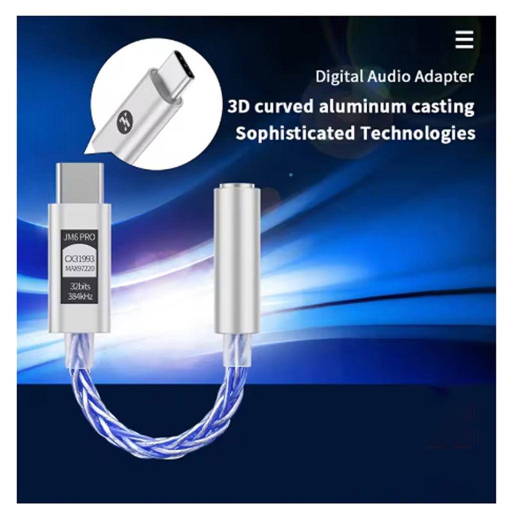 New Tech Jm6 Pro Type-C To 3.5Mm Cx31993 Digital Audio Portable Decoding Amp Hifi Mobile Headset Usb
