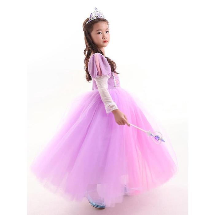 1 set Gaun Rapunzel + aksesoris/ dres pesta ulang tahun anak / gaun ulang tahun / baju pesta anak