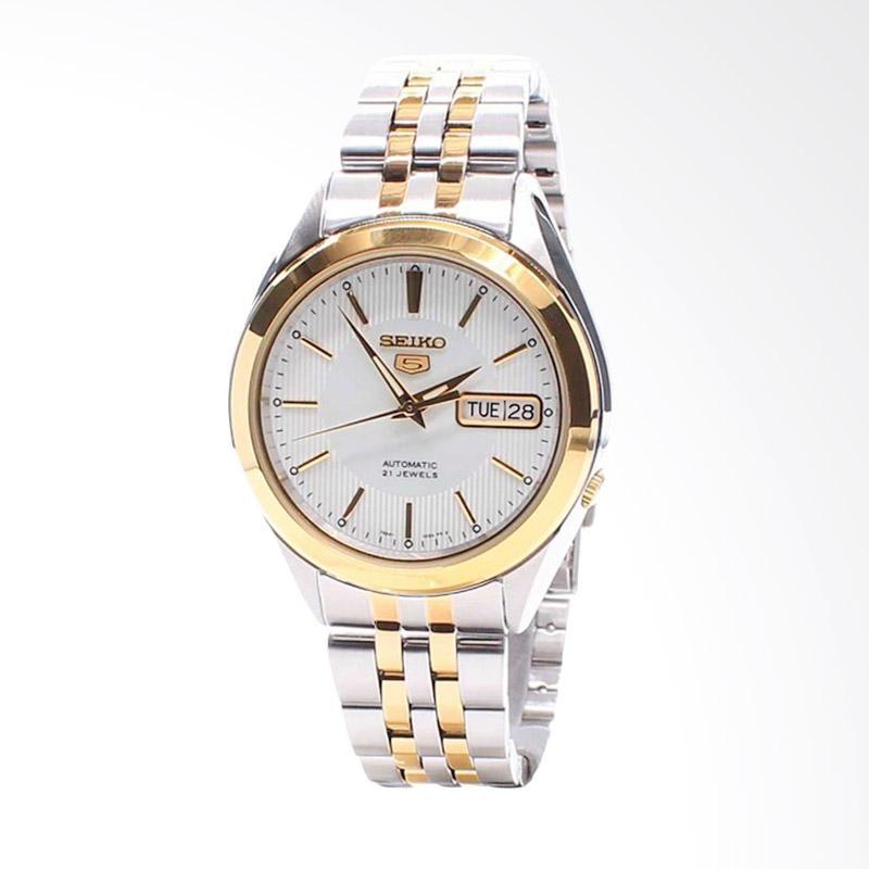 Seiko 5 Automatic SNKL24K1 Jam Tangan Pria - Silver Gold