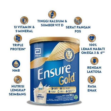 ENSURE GOLD RASA VANILA 380gr - susu lansia - lanjut usia U LIFE