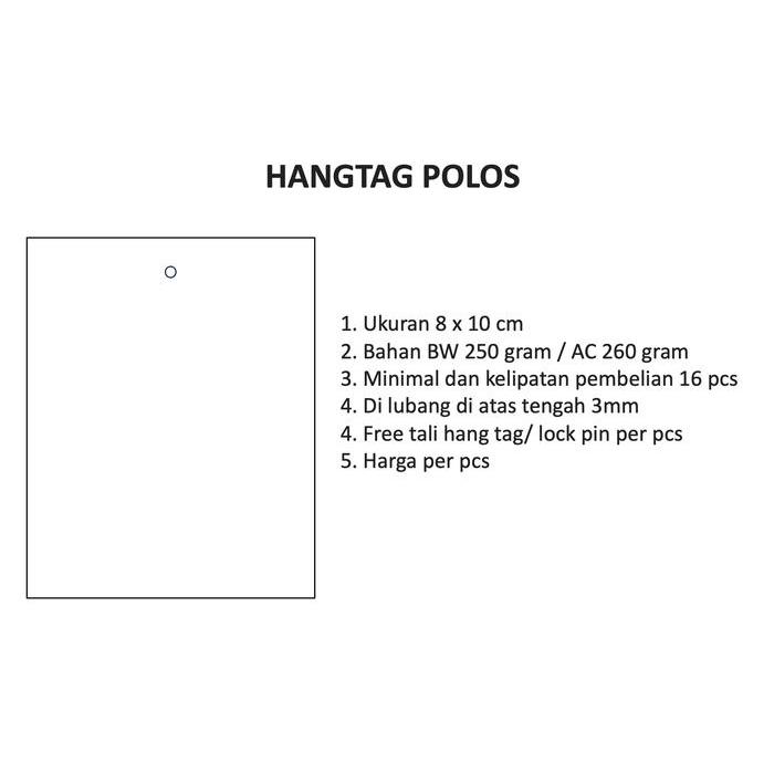 Hang Tag polos BW 250 / Art Carton Free Tali Hangtag