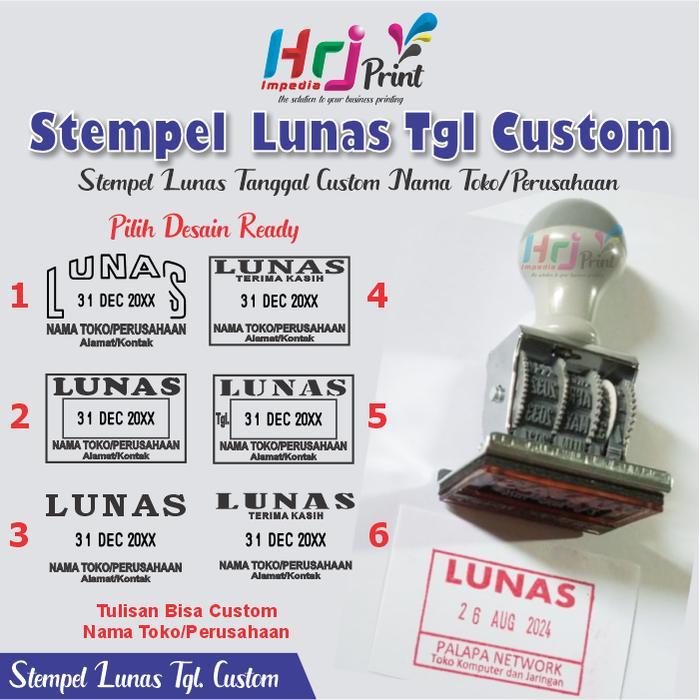 Stempel Lunas Tanggal Custom Cetak Stempel Lunas Terima Kasih Tanggal Custom Stempel Lunas Tgl