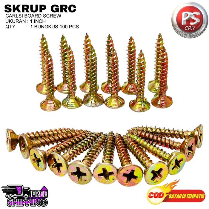 "New" Skrup GRC 1"in (SEKRUP GRC UKURAN 2,5 CM 1 BUNGKUS ISI 100PCS)Carlsi Bord Screw Sekrup grc