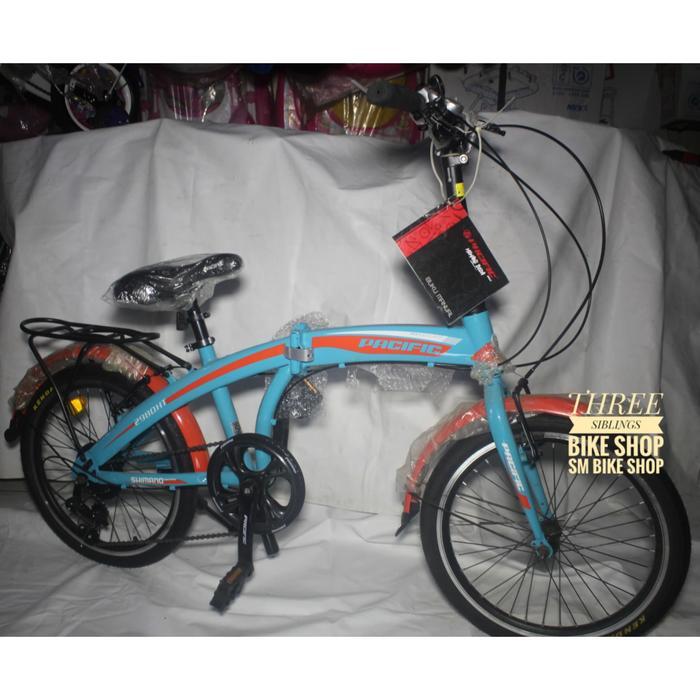Promo Sepeda Lipat Pacific 2980 Ht Shimano 7 Speed Warna Kuning Biru Orange