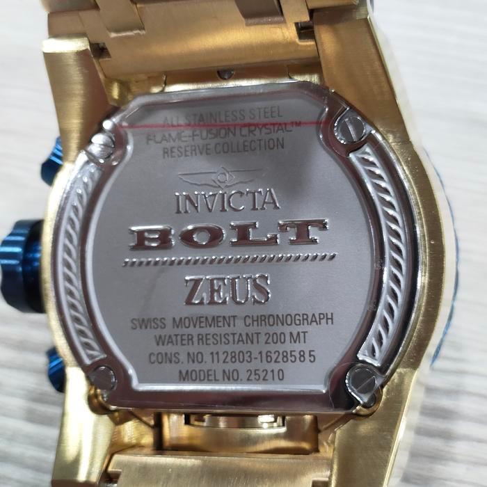 Jam tangan Pria INVICTA Bolt Zeus Stainless Steel Gold Premium