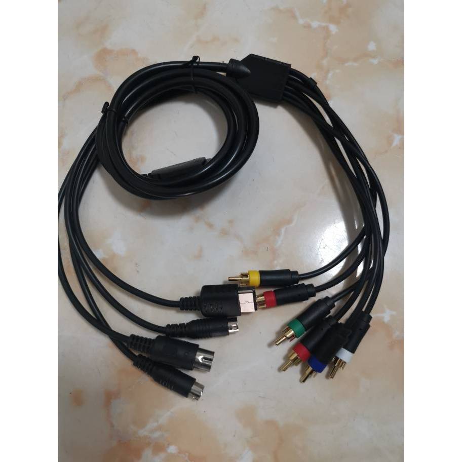 4 in1 RGBS/RGB Cable Cord Replacement Color Monitor Component Cable for Sega MD1/ MD2 for SS/ DC