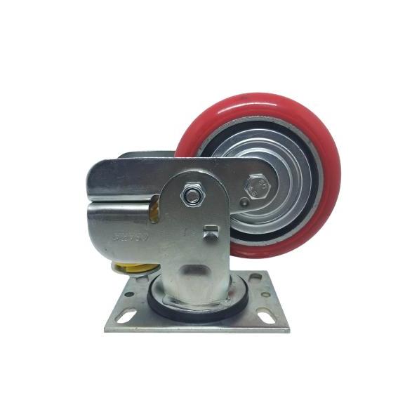Terbaik Best Quality 100% Original Roda Troli Roda Trolley Roda Pu Heavy Duty Osaka 6 Inch Plat