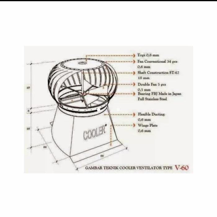 Turbin Ventilator 24Inch Alumunium/Cooler