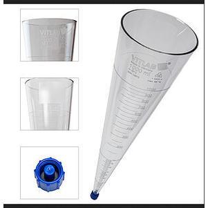 JTTOP" VITLAB SEDIMENTATION CONE IMHOFF CAP 1000 ML BAHAN SAN PLASTIK AKRILIK