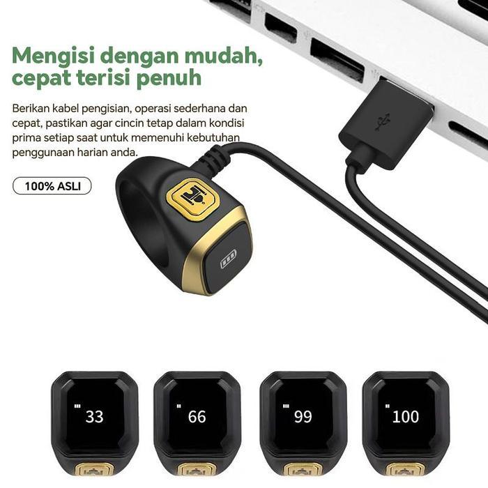 ser CODCincin Muslim Cincin Doa Cincin Allah Islam Cincin Bluetooth Pintar Cincin Penghitung Kompas