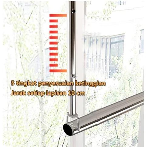 Jemuran Gantung Jemuran Portable Stainless Steel Fleksibel Tiang Jemuran Untuk Balkon Kanopi Tiang