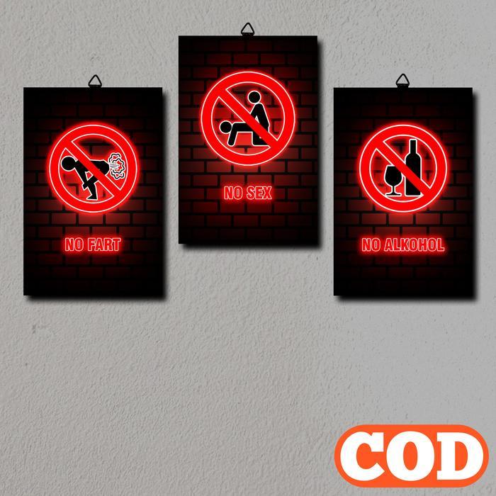Pajangan Dinding Gambar Neon Dilarang / Hiasan Poster Murah Keren Aesthetic / Dekorasi Dinding