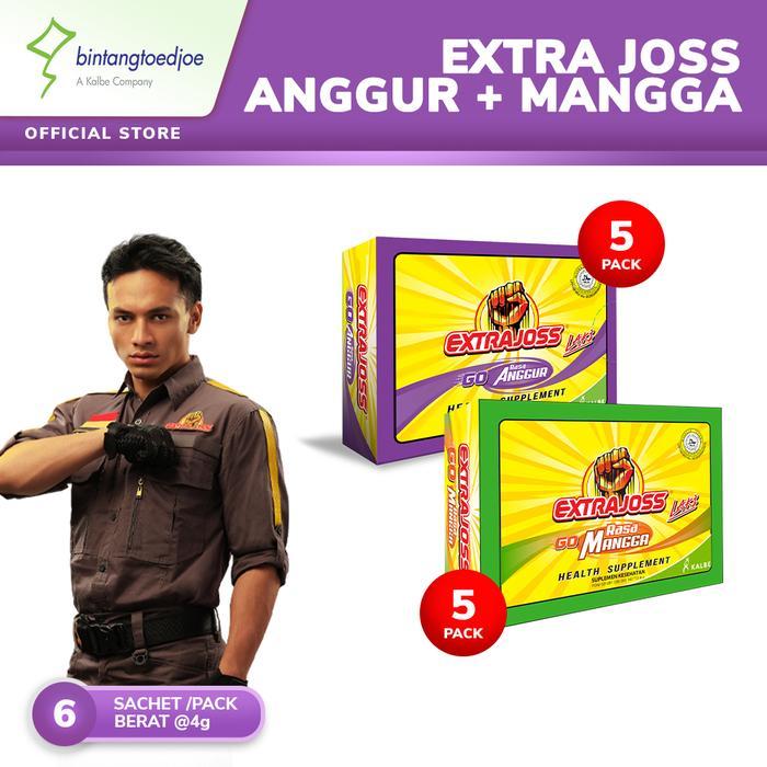 BIGSALE EXTRA JOSS ANGGUR 5 PACK + EXTRA JOSS MANGGA 5 PACK (MINUMAN ENERGI)