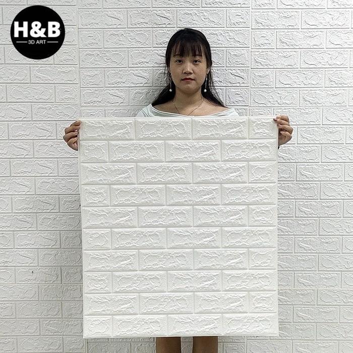 Wallpaper Dinding 3D Foam Motif Batu Bata Pola kartun anak-anak Doraemon Dekorasi Dinding Kamar