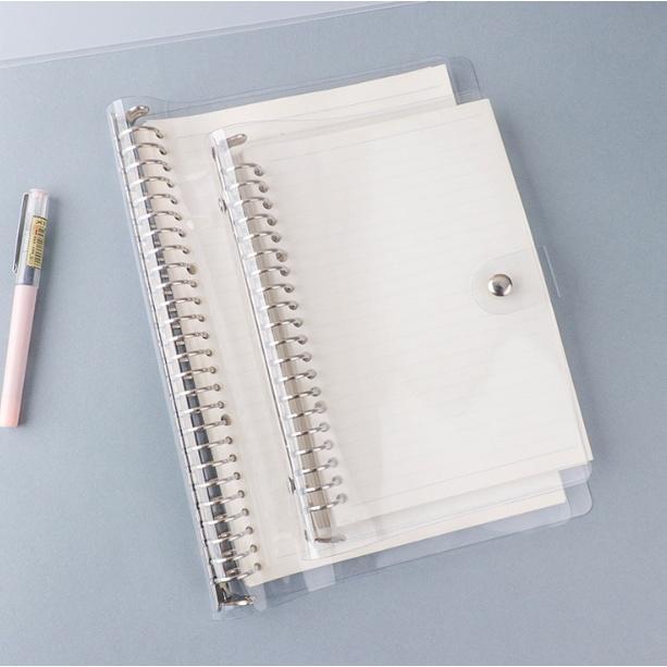 Binder PVC Transparan A5 B5 / Map binder Ring BESI 20 dan 26 lubang