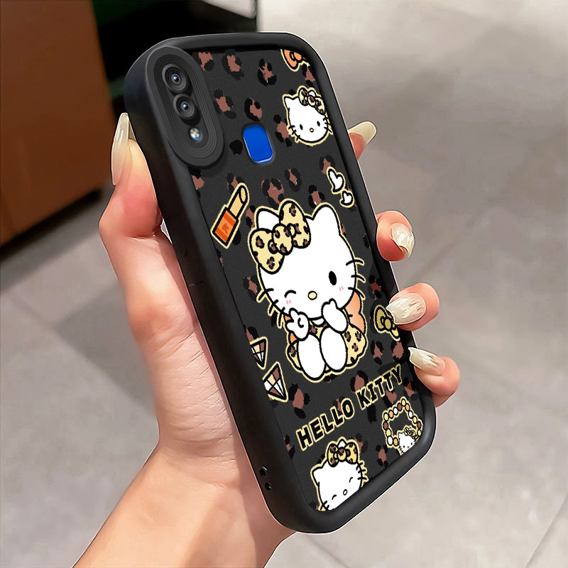 Casing Hp untuk VIVO Y91 Y91i Y93 Y93s Y95 Case Kucing bermotif macan tutul Kasing silikon  Cesing t