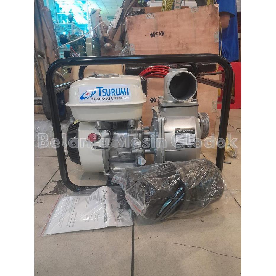 Pompa alkon irigasi 3 inch HONDA TSURUMI waterpump bensin TE8-80HP