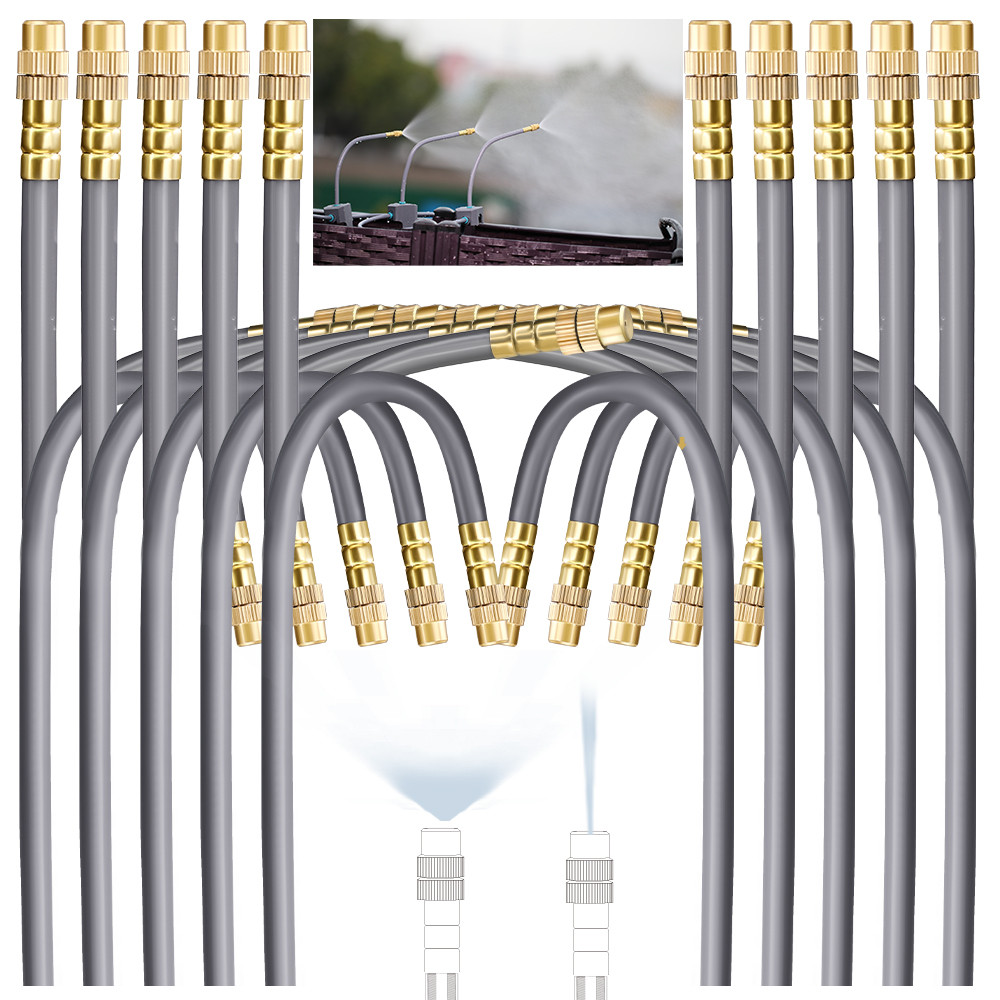 20cm Heavy Duty Spray Head W/ Tee Connector for OD-6MM PE Hose Garden Misting Watering Nozzles
