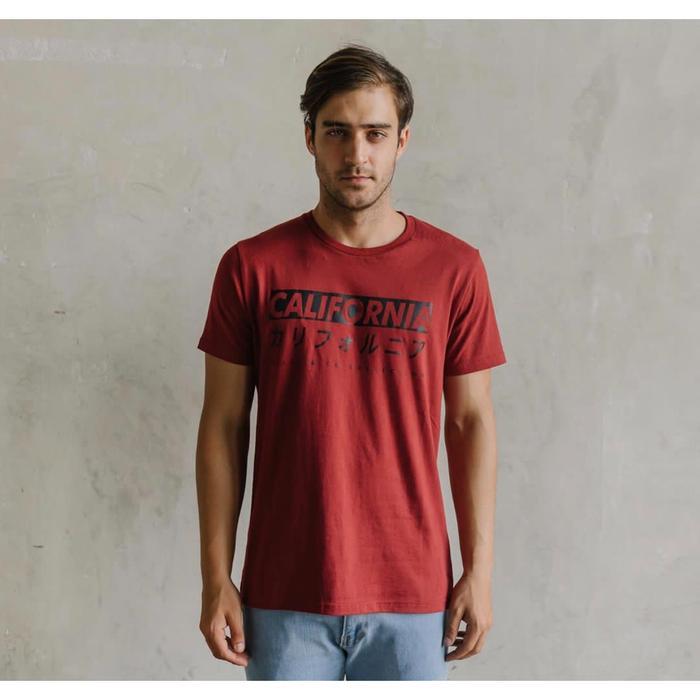 T-SHIRT PREMIUM MILES&CO - CALIFORNIA MERAH MAROON