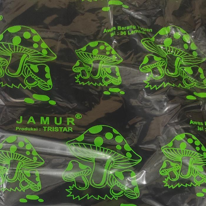 Tanggung Kantong Plastik kresek Hitam Jamur Hijau