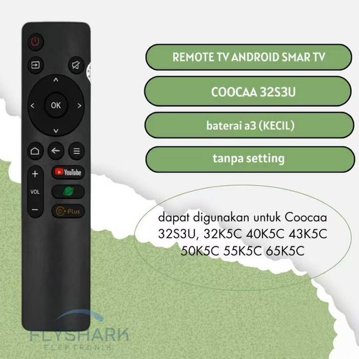 REMOT TV COOCAA LCD LED SMART TV / REMOT REMOTE TV COOCAA DIGITAL SMART TV 32S3U 40S3U 43S3U 50S3U