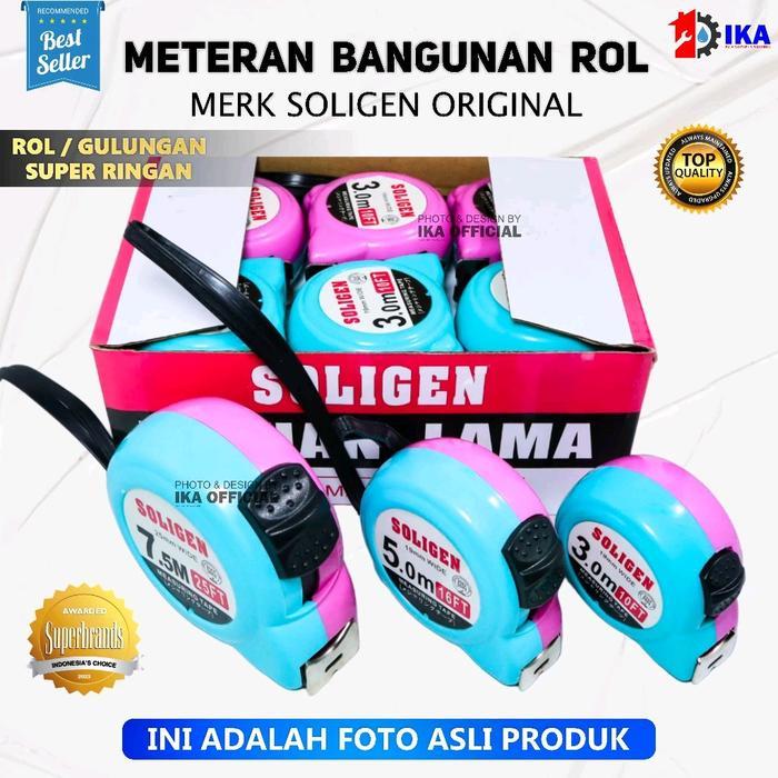 Meteran Bangunan Roll Soligen / Alat Ukur Rol Measuring Tape / Meteran Murah Soligen SOLIGEN METERAN
