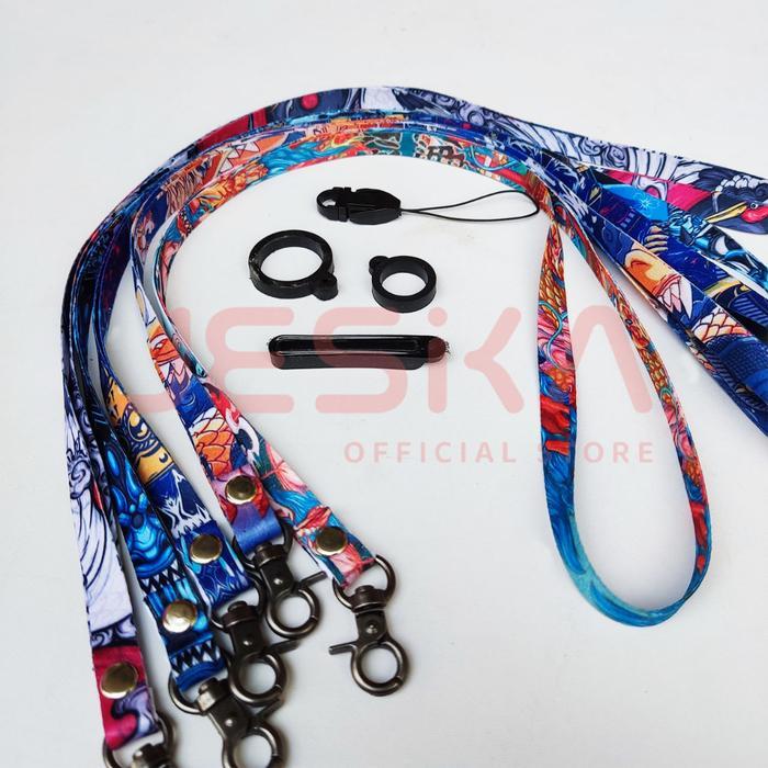 Lanyard kalung strap ring o tali wallet card name tag gantungan kunci motor id card flashdisk