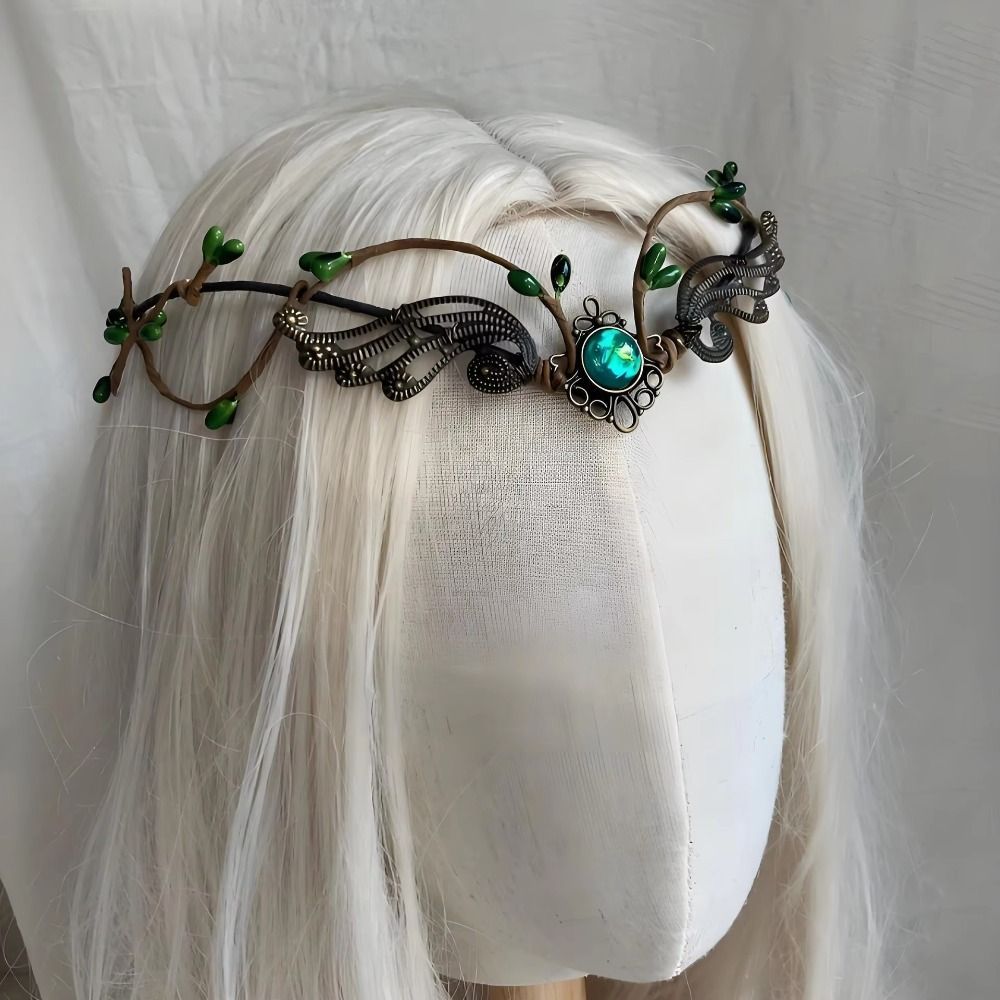 Een Crown Elf Tiara Vine Headpiece Fairy Witch Diadema Crown Gothic Headband Woodland Dress Bridal