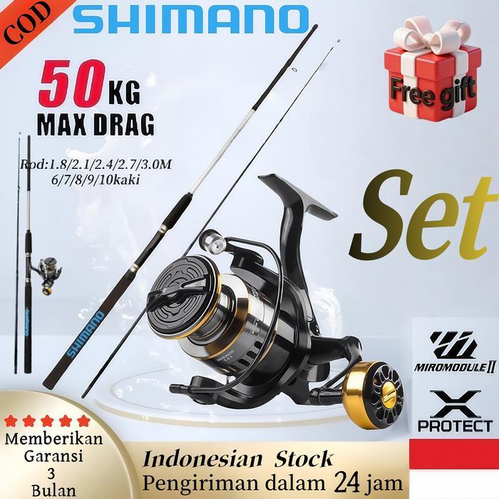2025 NEW SHIMANO Fishing rod set joran pancing 1 Set Fishing Rod Spinning Reel Fishing Reel Joran