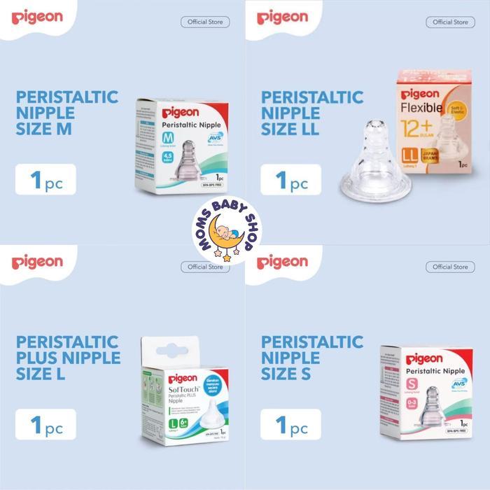 MOMS_ PIGEON Peristaltic Nipple For Slim Neck Bottle 1pcs Box Karet Pentil Dot Niple Newborn