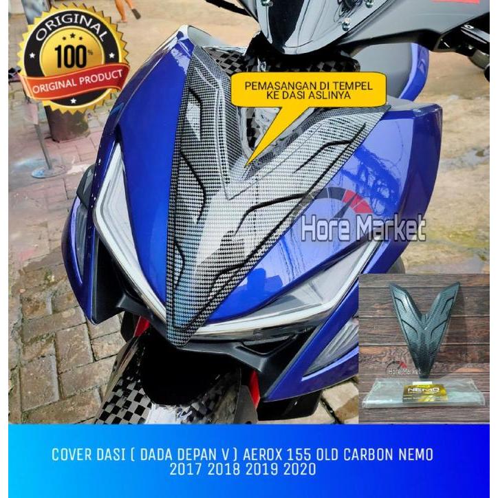 Tutup Cover Dasi V Dada Depan Aerox 155 Old Carbon Nemo 2017 2018 2019 2020