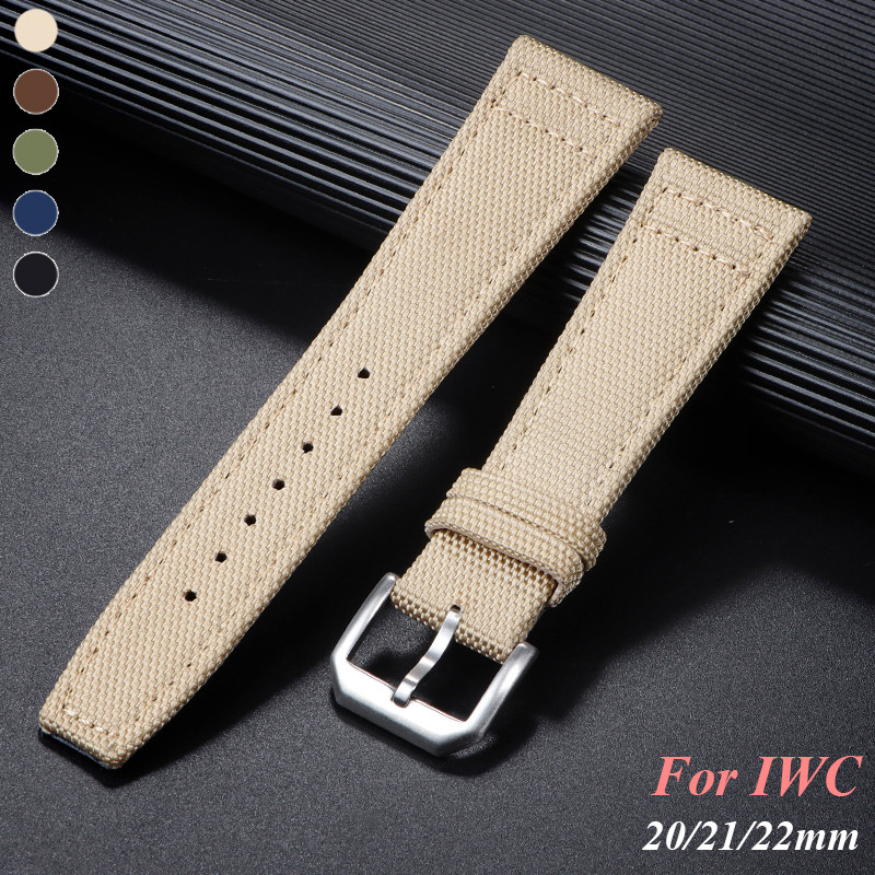 Nylon Canvas Watch Strap For Iwc Pilot 20Mm 21Mm 22Mm Strap Waterproof Sport Watch Strap Cowhide