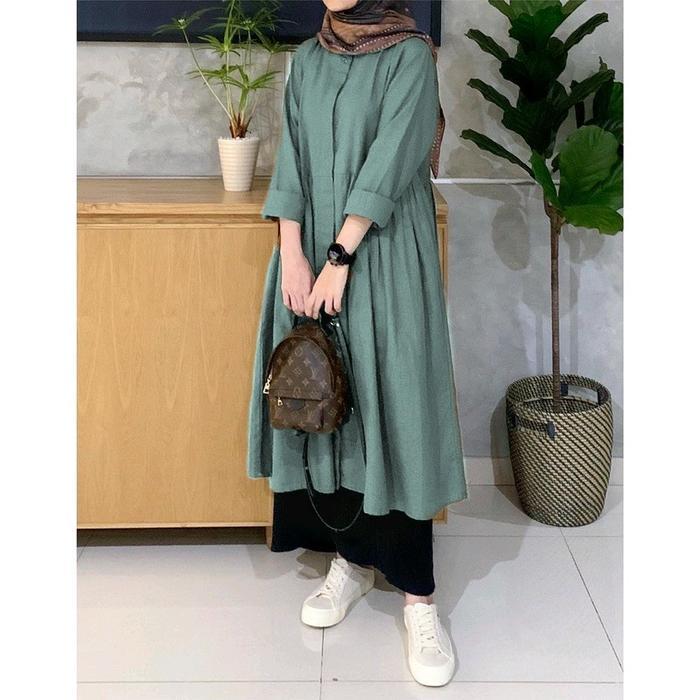 Best Seller Ori Long Tunik Sabrina Series Bahan Rayon Twill Premium By Tuniqueen.Brand Original