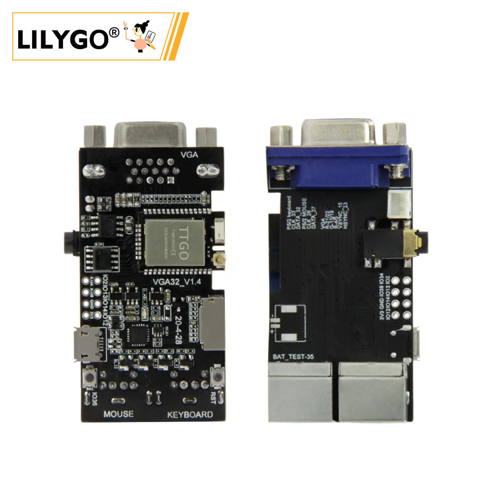 STOK TERBATAS  LILYGO® FabGL VGA32 VGA ESP32 PSRAM Module V1.4 Controller PS/2 Mouse Keyboard Graphi