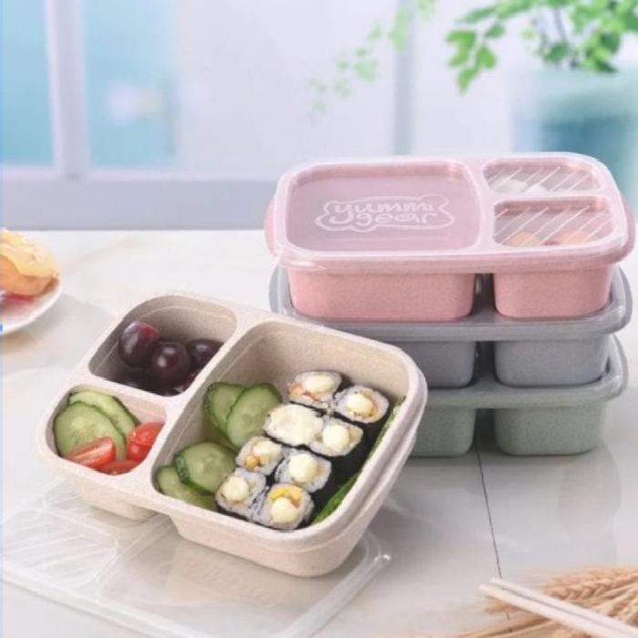KOTAK MAKAN LUNCH BOX BEKAL NASI ANAK 3 SEKAT