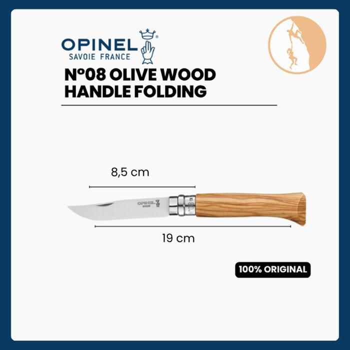 Opinel N08 Olive Wood - Stainless Folding Knife