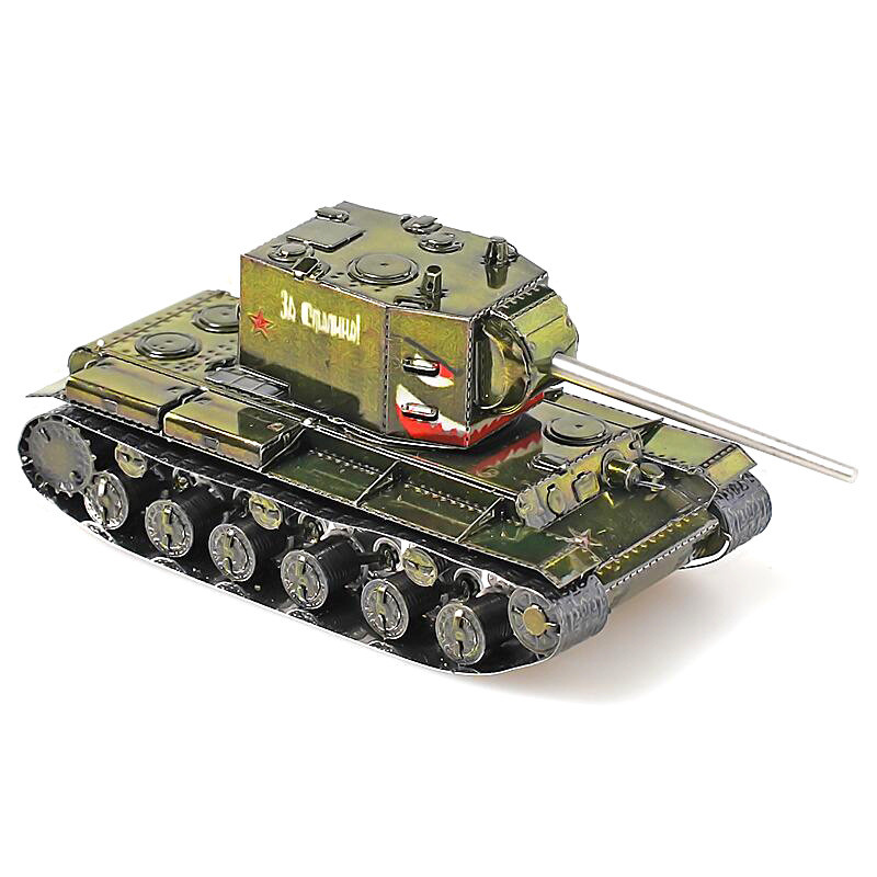 World War II Soviet KV2 Heavy Tank 3D Metal Puzzle Handmade DIY Tank Assembled Model Jigsaw Puzzle