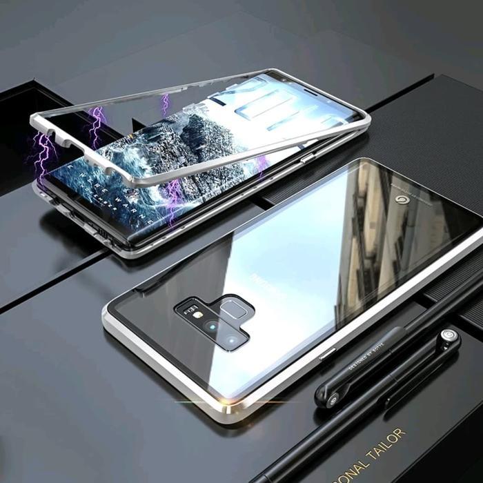 Hard Case Samsung Galaxy Note 8 9 Flip Magnetic Bumper Metal+Glass