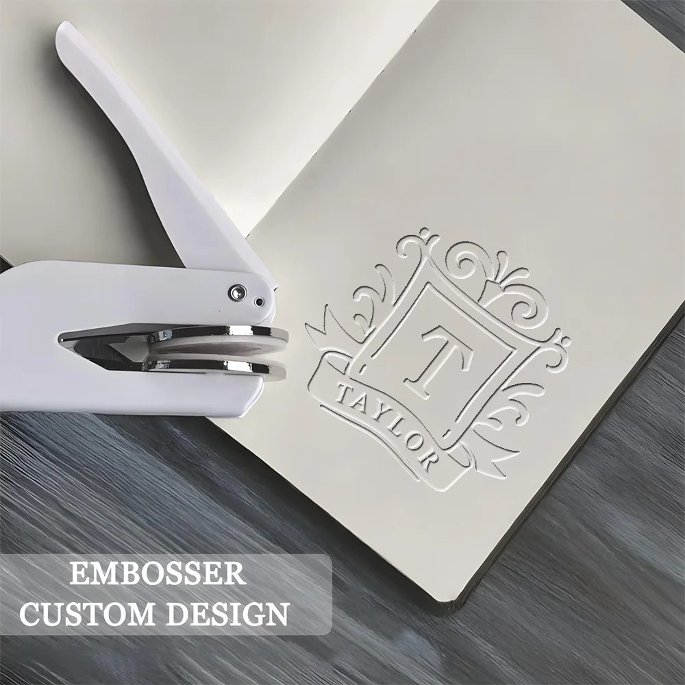 Customized Book Wedding Embosser Stamps Personalized LOGO Designs Embossing Stamp Custom Handheld