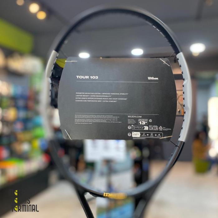 Wilson Tour 103 Black Grey Tennis Racket ( Raket Tennis Wilson Pemula ) Ready