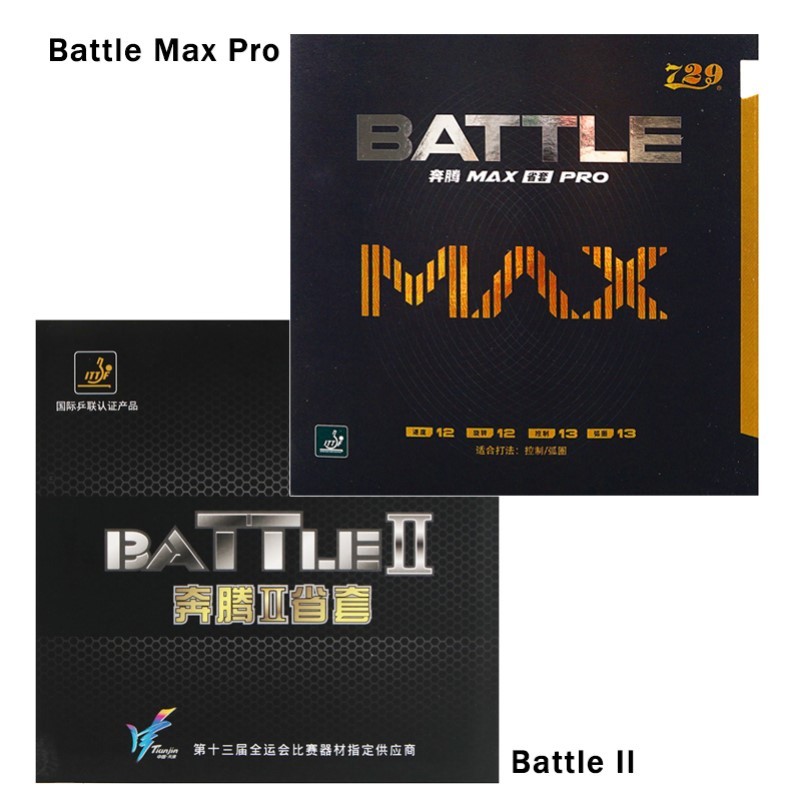 729 Professional Table Tennis Rubber Battle 2 Battle Max Pro Sticky Surface Ping Pong Rubber with Go