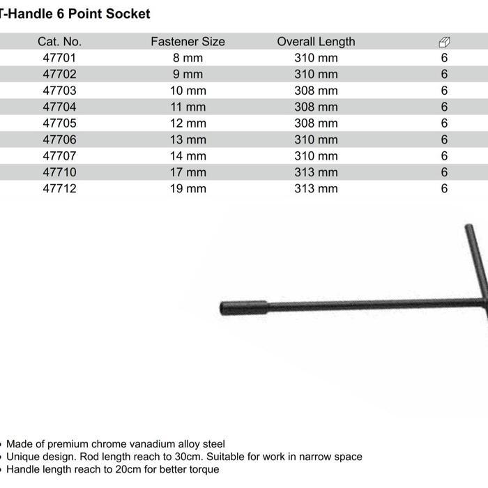 KUNCI T 6PT SOCKET 14 MM T-HANDLE 47707 SATA TOOLS