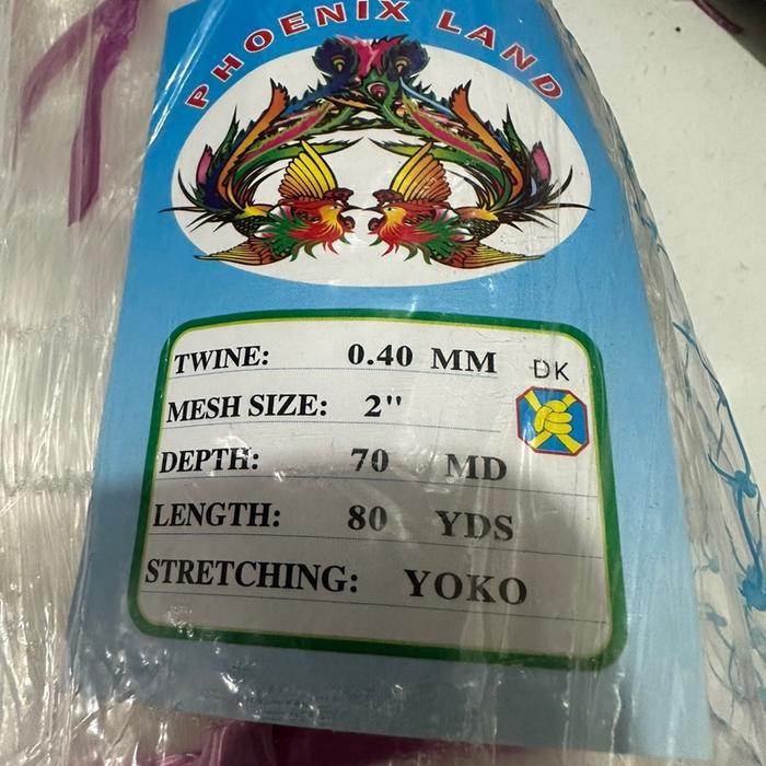 JARING IKAN BAHAN SENAR 040 MATA 70X80 YOKO ( MATA TURUN) / JARING PUKAT / JARING KUAT DAN TAHAN