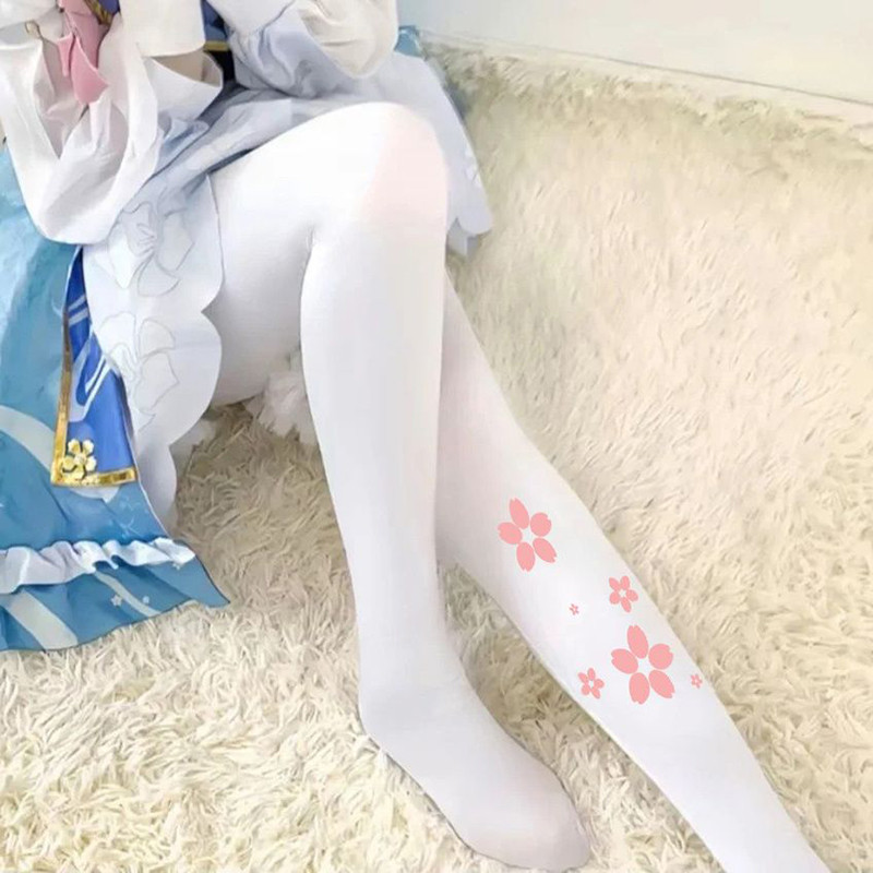 Kamisato Ayaka New Skin Cosplay Costume Stockings Springbloom Miss Elastic Tight Pantyhose Carnival