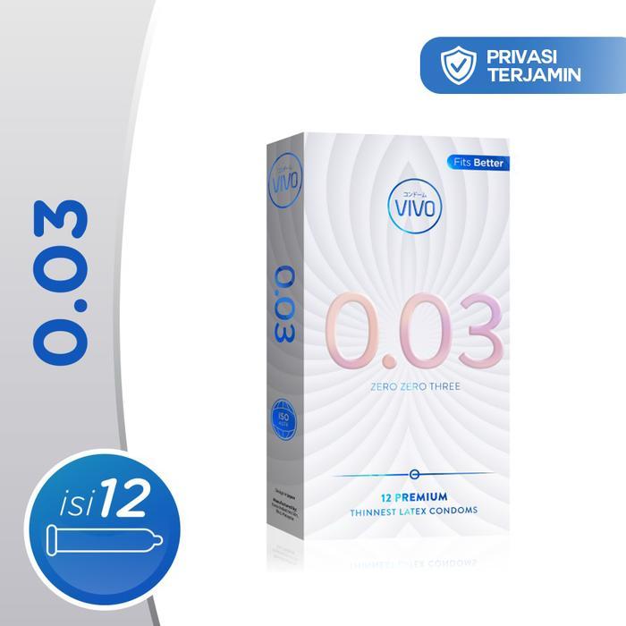 Dexie_Store Sensitif Kondom Vivo 0,03 Condom - Kemasan 12 Pcs