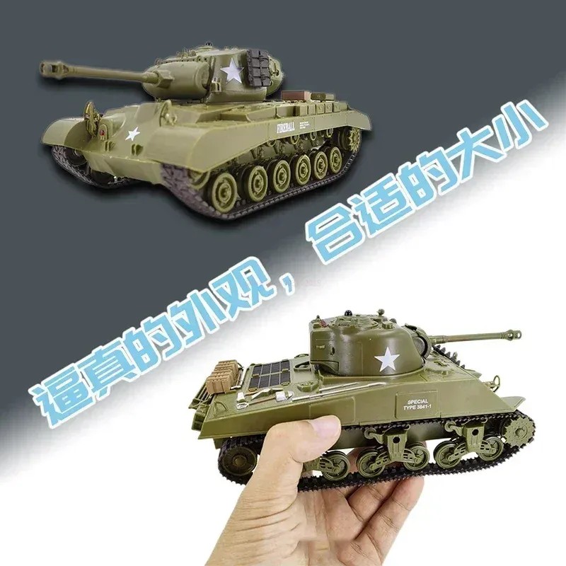 2025 Henglong Rc 1/30 Tanks M26 M4A3 Sherman Vs Battle Tanks 2.4Ghz Rc Panzer Remote Control El Tank
