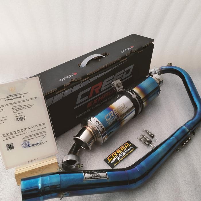 Knalpot Racing Creed Exhaust Suara Ngebas Adem Pnp For Vixion Lama/New Satria Fu Karbu/Injeksi