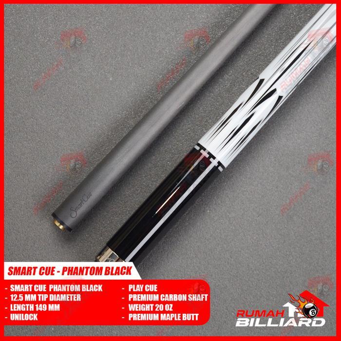 Stick Billiard - Billiard Cue - Smart Cue Black Phantom - Premium Pro Taper Carbon Shaft + Premium